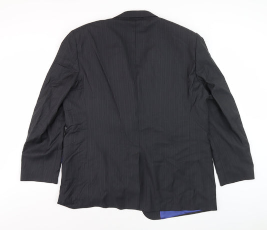 Ted Baker Men's Black Wool Striped Blazer Size 48 R