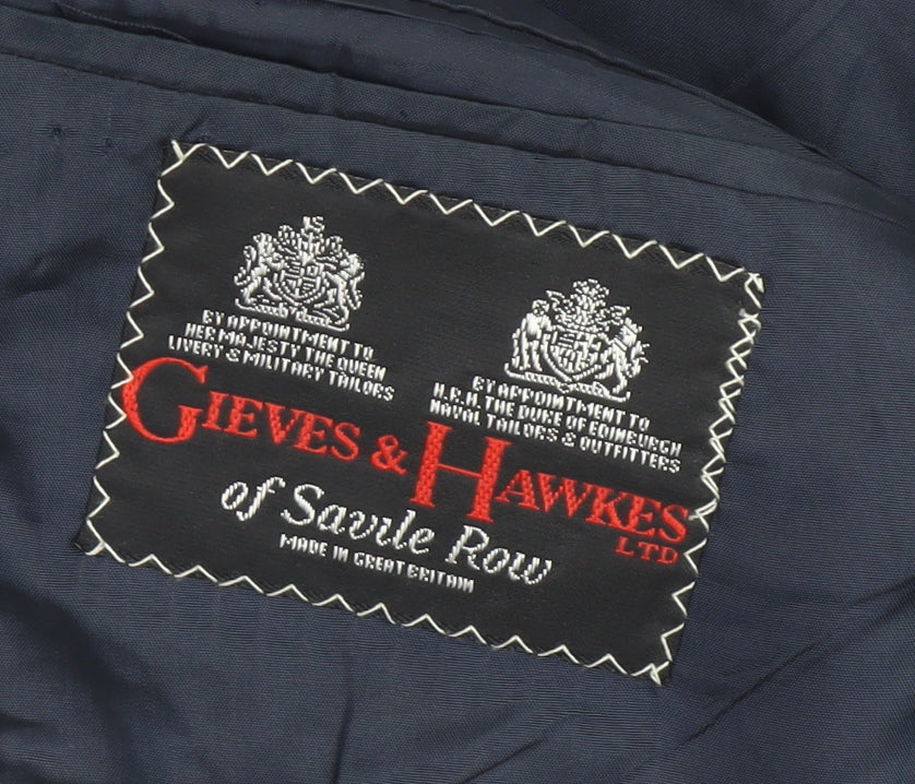 Gieves & Hawkes Men's Blue Striped Blazer Size 44