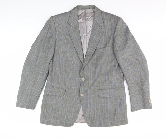 Magee Men's Grey Check Wool Blazer 40 Regular