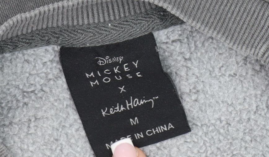 Disney Men's Grey Mickey Mouse Sweatshirt M Pullover