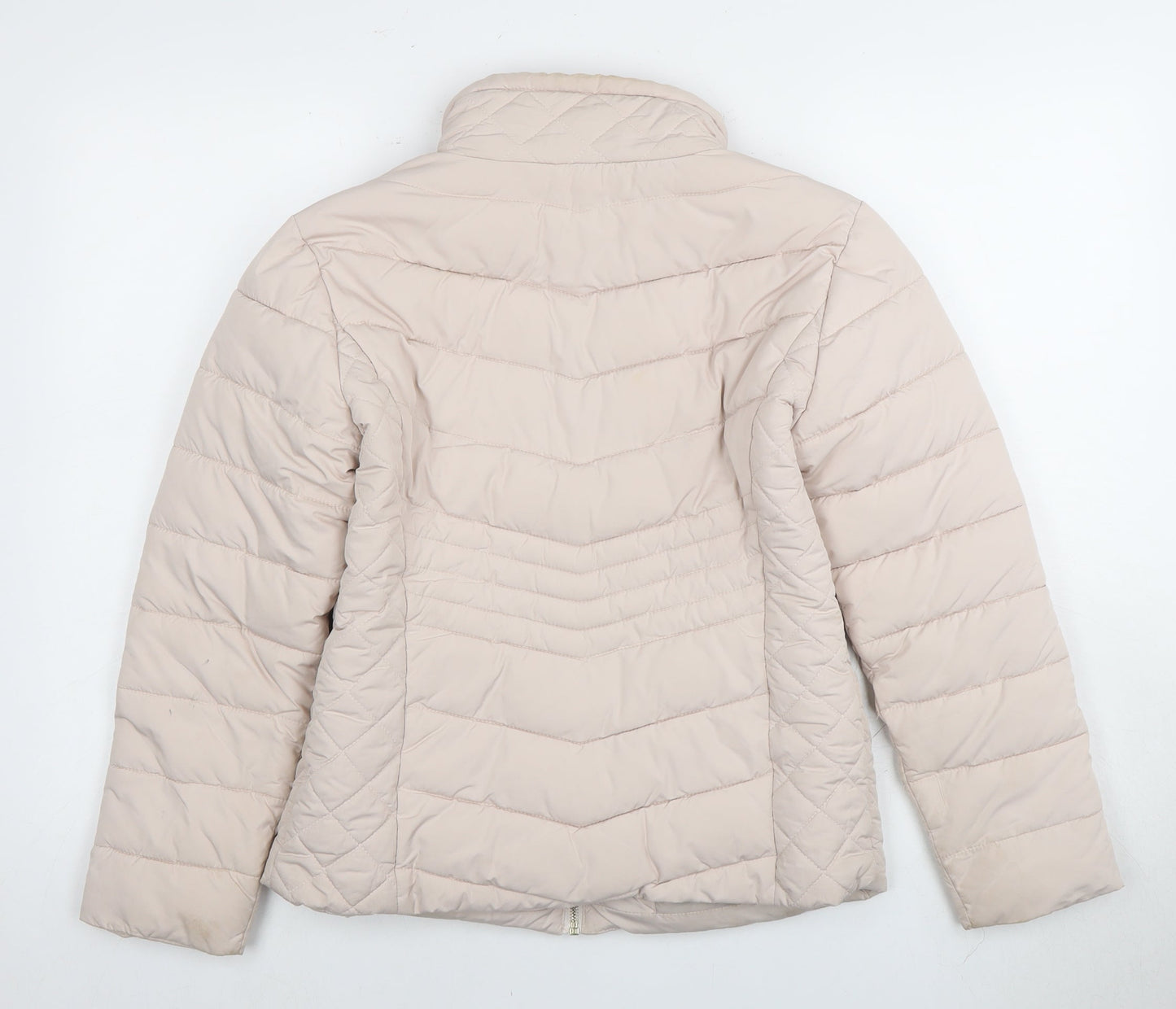Miss Selfridge Women's Beige Puffer Jacket Size 8, Casual Style