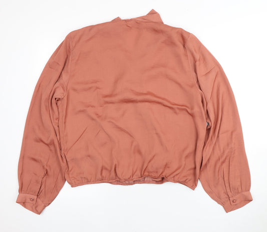 Apricot Women's Brown Wrap Blouse, 2XL, Long Sleeve