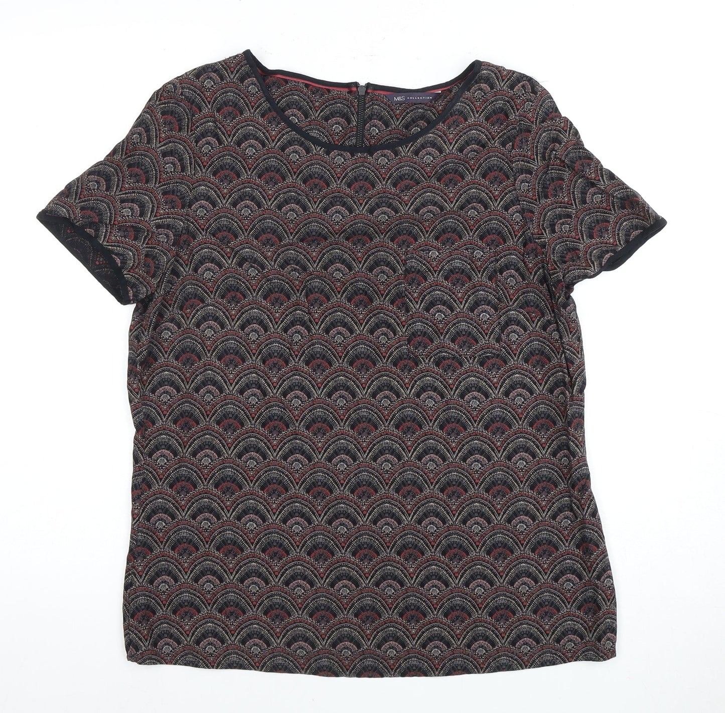 Marks and Spencer Women's Black Geometric Top UK 12