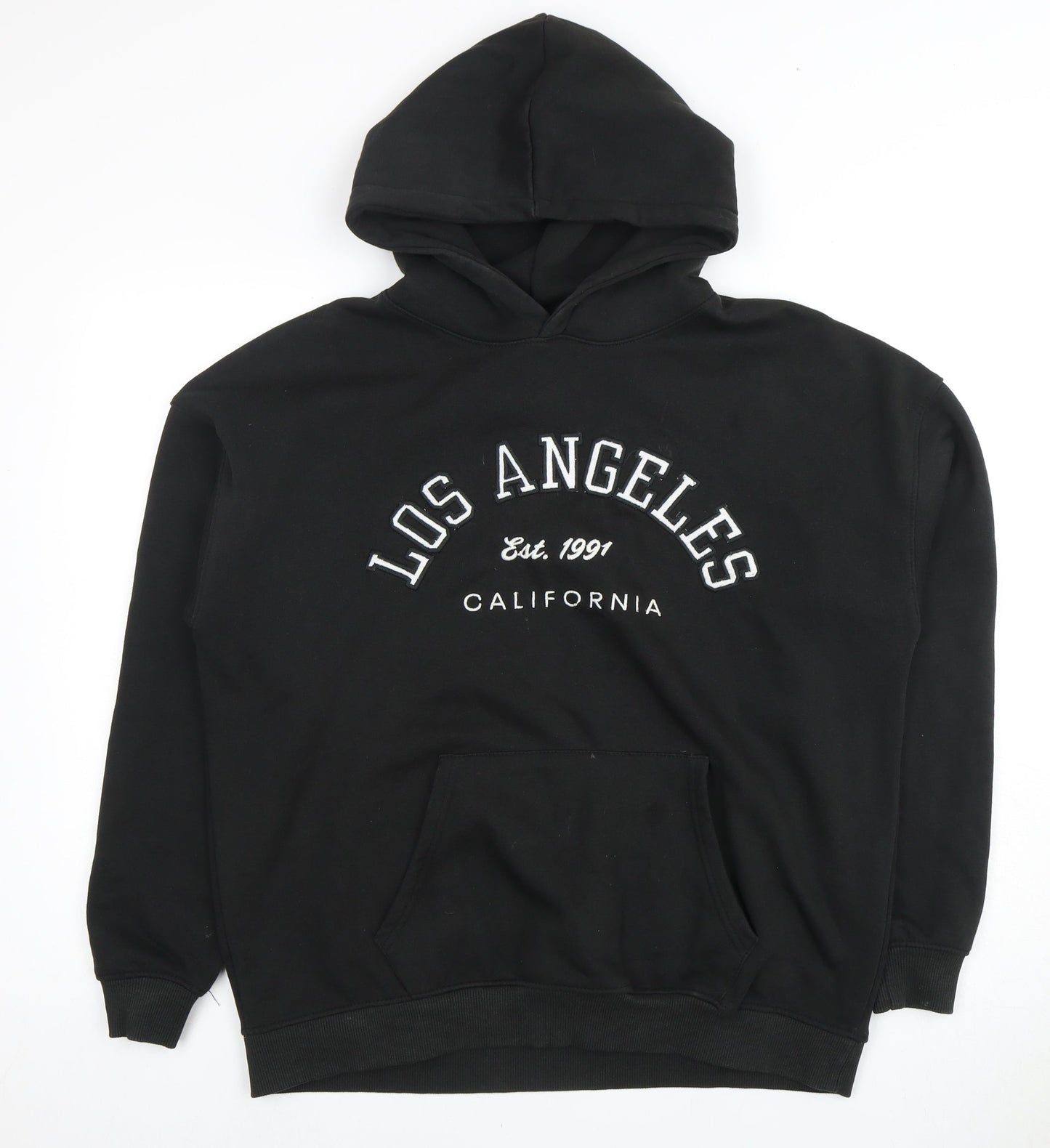 PULL&BEAR Unisex Black Pullover Hoodie Size S