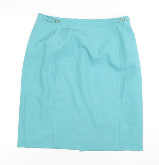 BRREMAR Women's Blue Pencil Skirt, Size 10, Petites