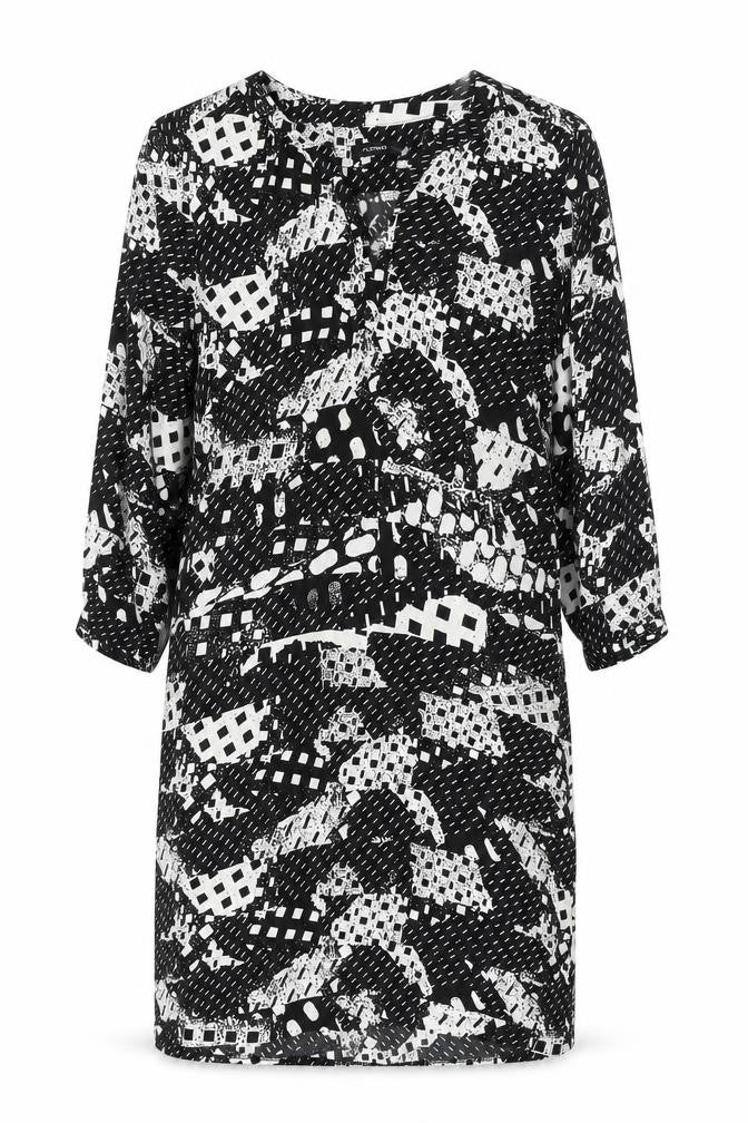 FLOWER Women's Black Abstract Print Dress Size 10