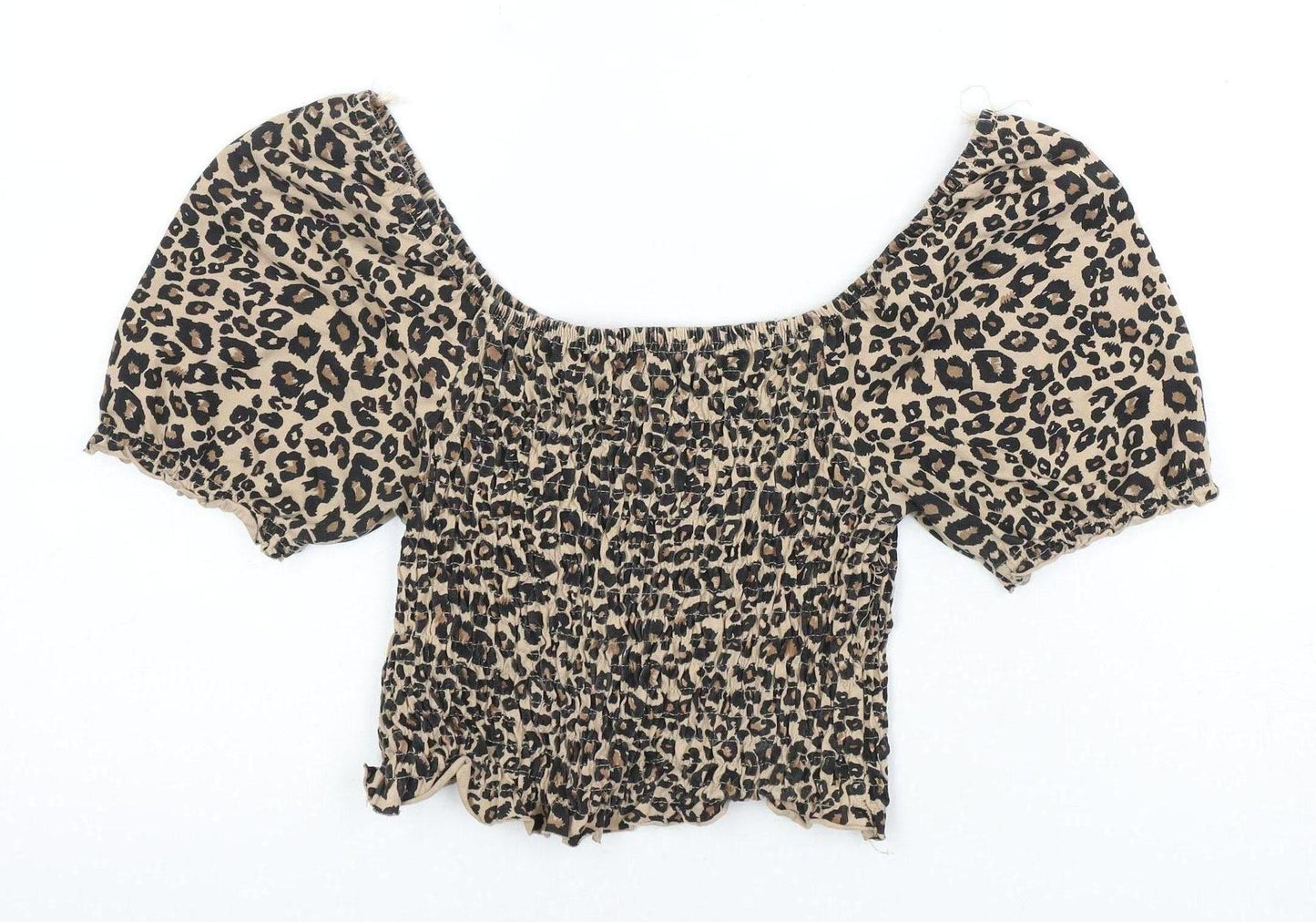 Brave Soul Women's Beige Animal Print Top S