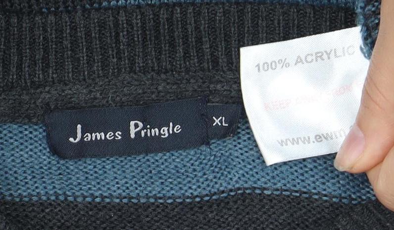 James Pringle Men’s XL Striped Pullover Jumper