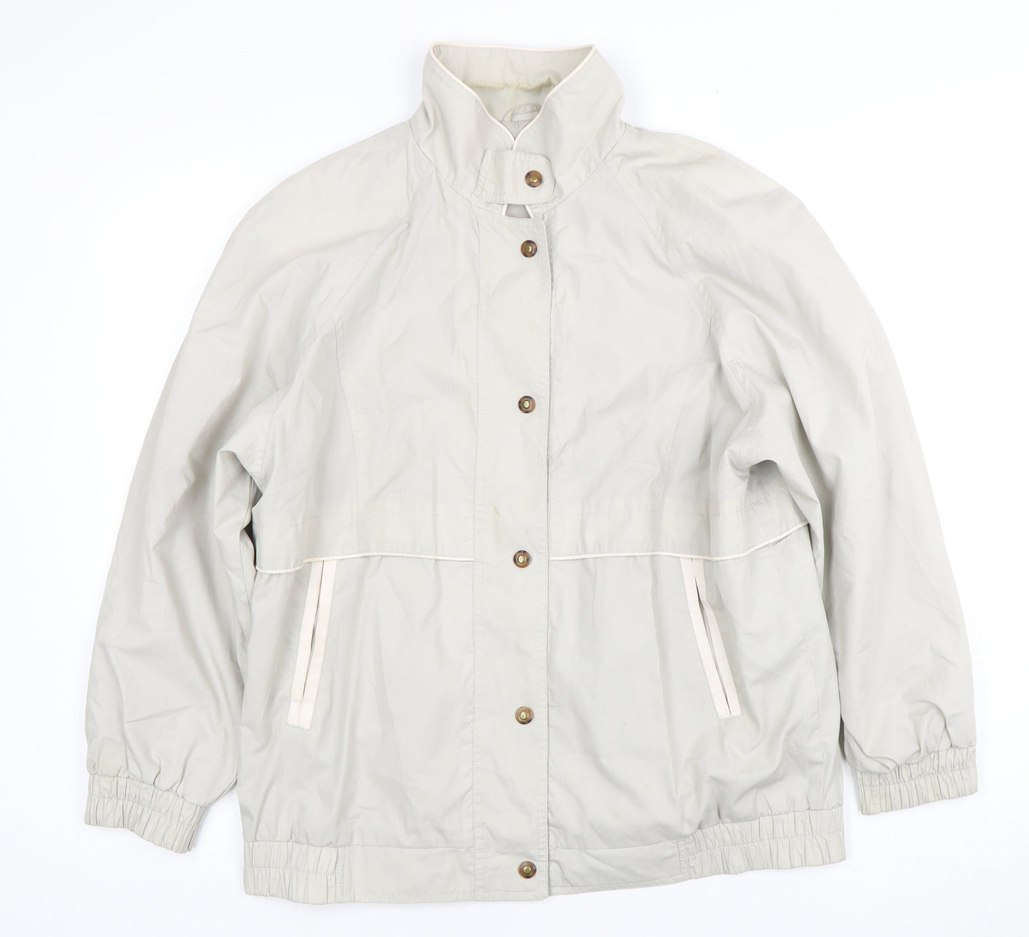 C&A Women's Beige Mid-Length Jacket - Size 10