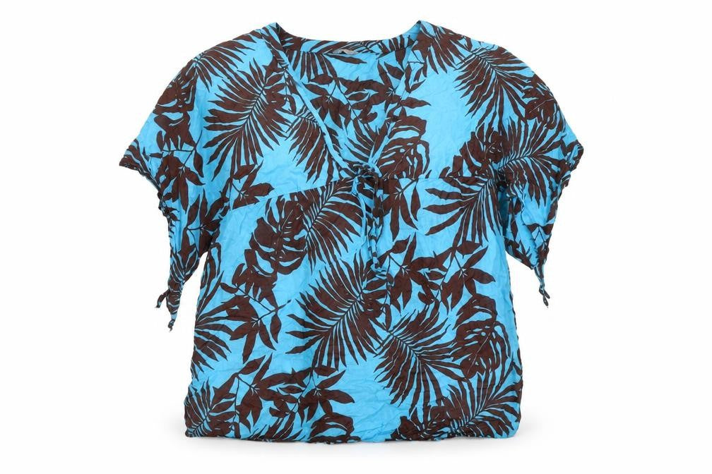 Per Una Women's Blue Floral Wrap Top XL