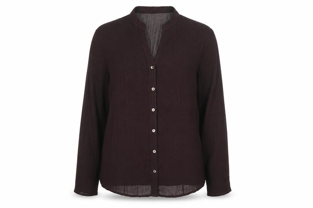 NEXT Women's Brown Long Sleeve Button-Up Top Size 12
