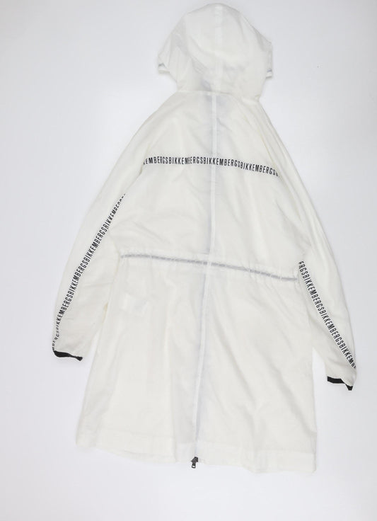 Bikkembergs Women's White Rain Coat Jacket Size 10