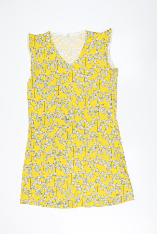 Trespass Women's Yellow Floral Sleeveless Dress UK 14