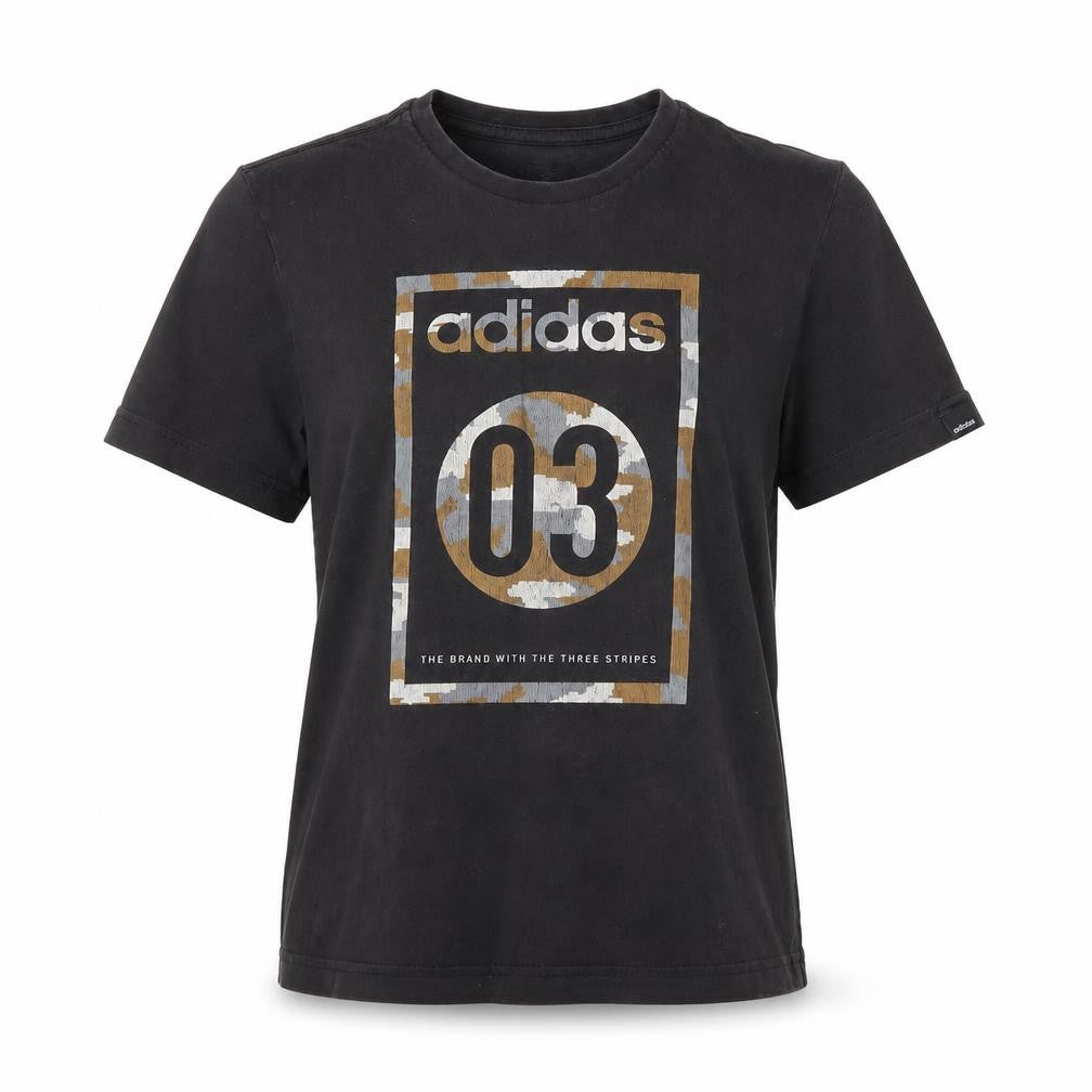 Unisex Adultss UK Size 12 adidas Black Cotton T-Shirt