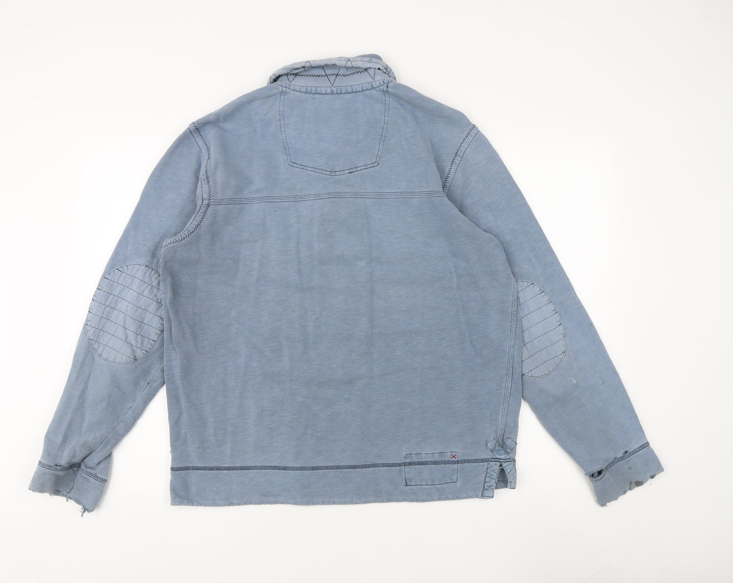 Fat Face Men's Blue Henley Sweatshirt, Size M