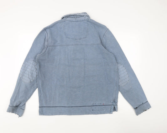 Fat Face Men's Blue Henley Sweatshirt, Size M