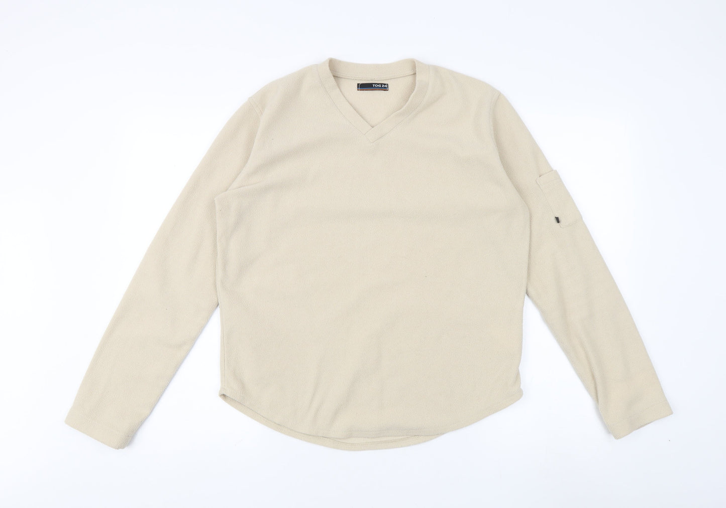 TOG 24 Women’s Beige V-Neck Fleece Sweatshirt Size L
