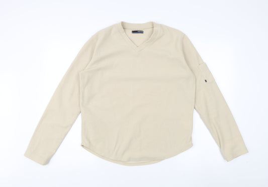 TOG 24 Women’s Beige V-Neck Fleece Sweatshirt Size L