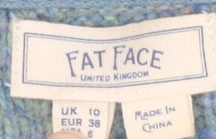 Fat Face Women's Blue Cable-Knit Jumper Size 10