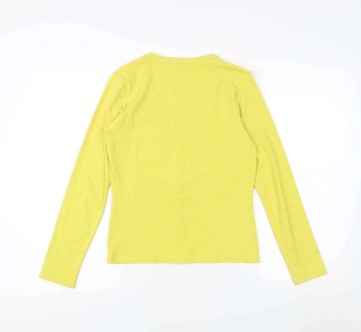 Laura Ashley Women's Yellow Basic Long Sleeve T-Shirt