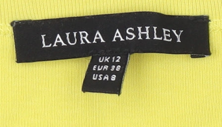 Laura Ashley Women's Yellow Basic Long Sleeve T-Shirt