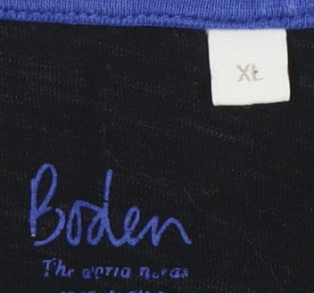 Boden Women's Black Crew Neck T-Shirt XL