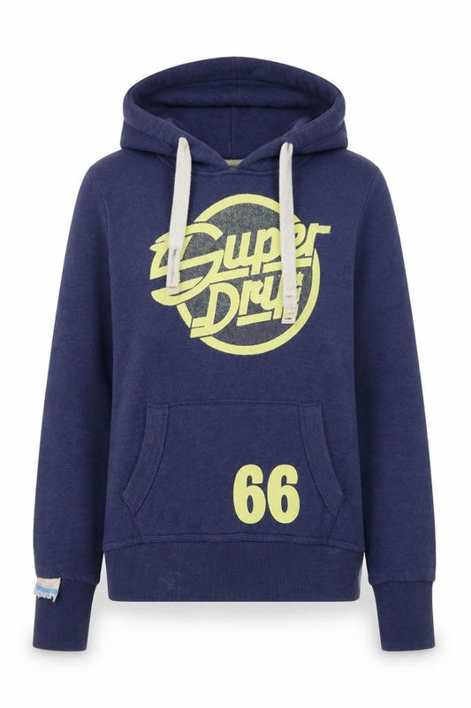 Womens UK S Regular Superdry Blue Pullover Hoodie