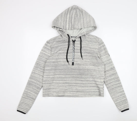 Superdry Grey Unisex Hoodie S Pullover, Hooded, Logo
