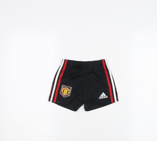 Adidas Boys Black Athletic Football Shorts 18-24 Months