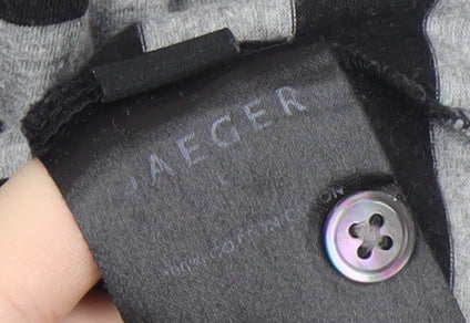 Jaeger Men's Black Striped Polo, Size L