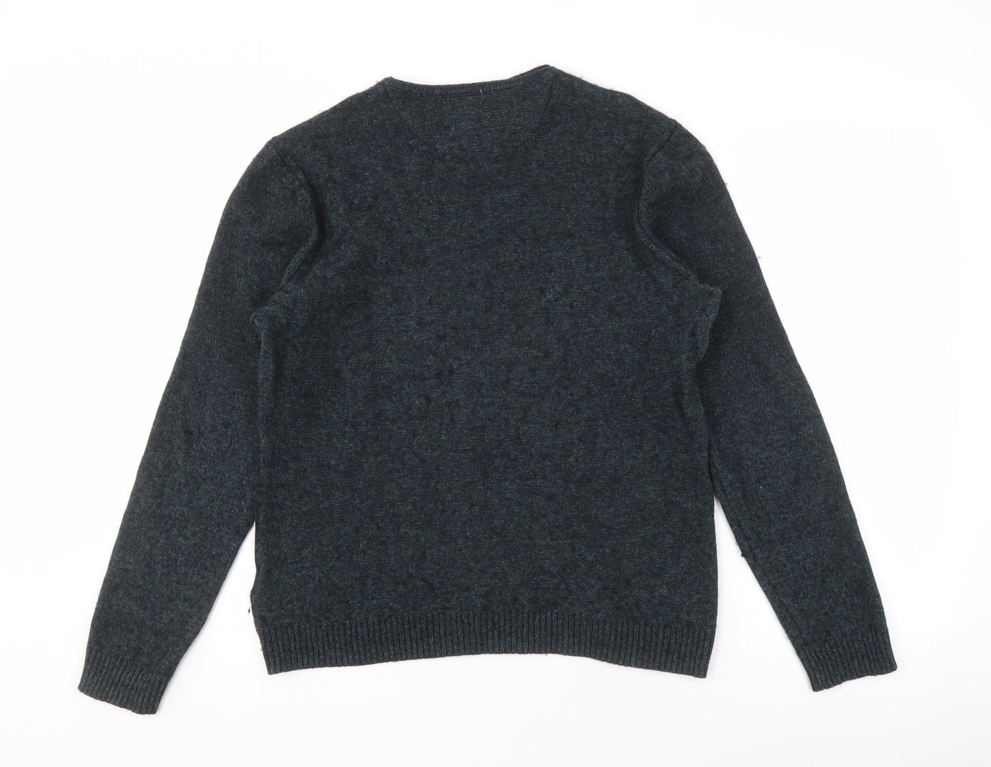 White Stuff Men's Green V-Neck Pullover Jumper M