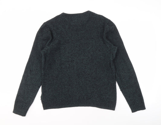 White Stuff Men's Green V-Neck Pullover Jumper M