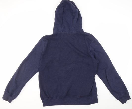 Firetrap Men's Blue Hoodie, Size L, Graphic Print