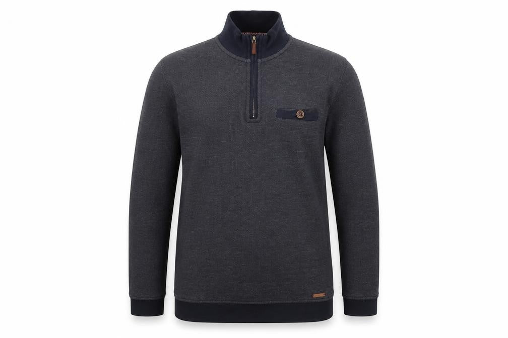 Mens UK XS Regular Ted Baker Grey 1/4 Zip Sweatshirt