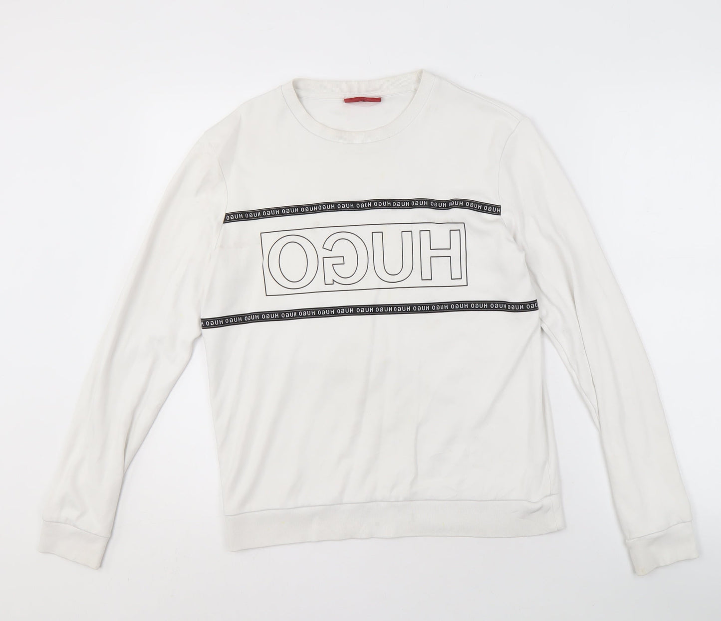Hugo Boss Men's White Graphic Print Sweatshirt XS