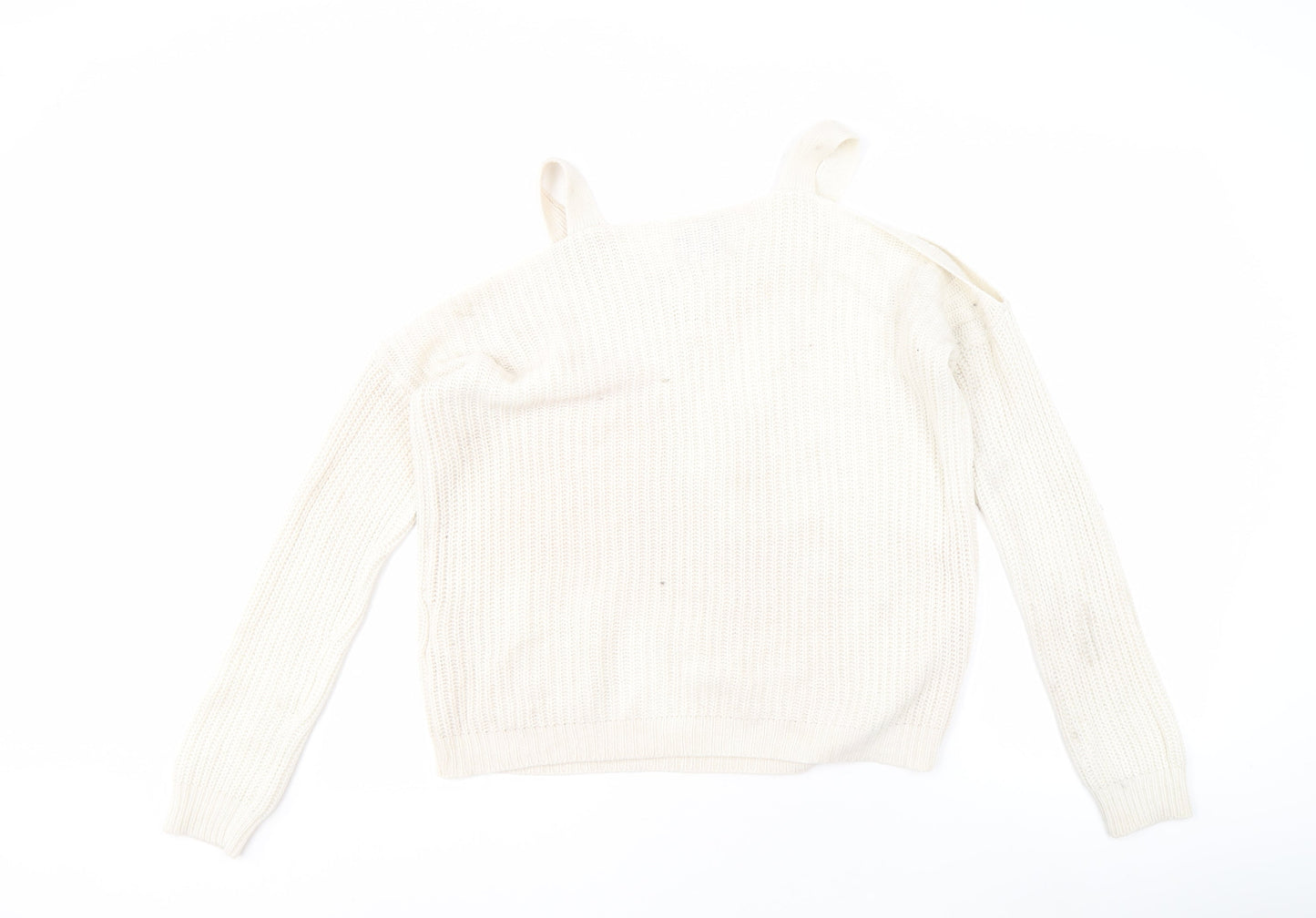 Vero Moda Women's Ivory V-Neck Knit Jumper, Size S