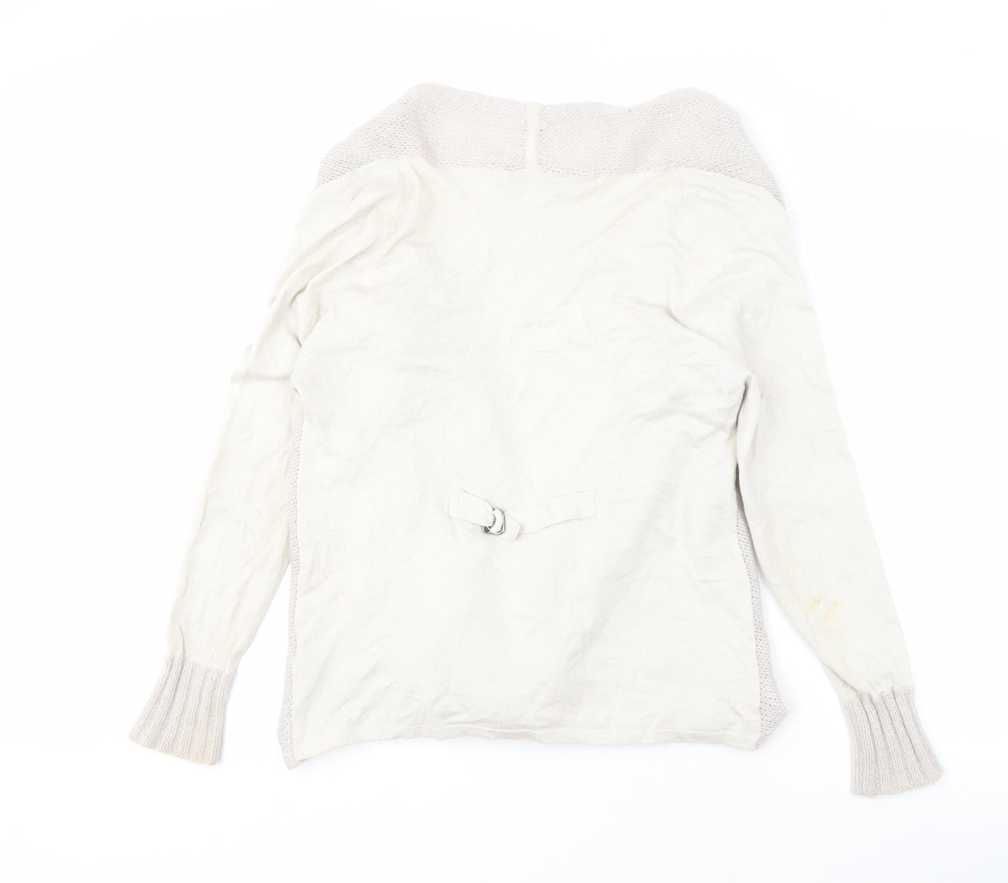Mint Velvet Women Ivory Open Front Cardigan 12 Open-Knit