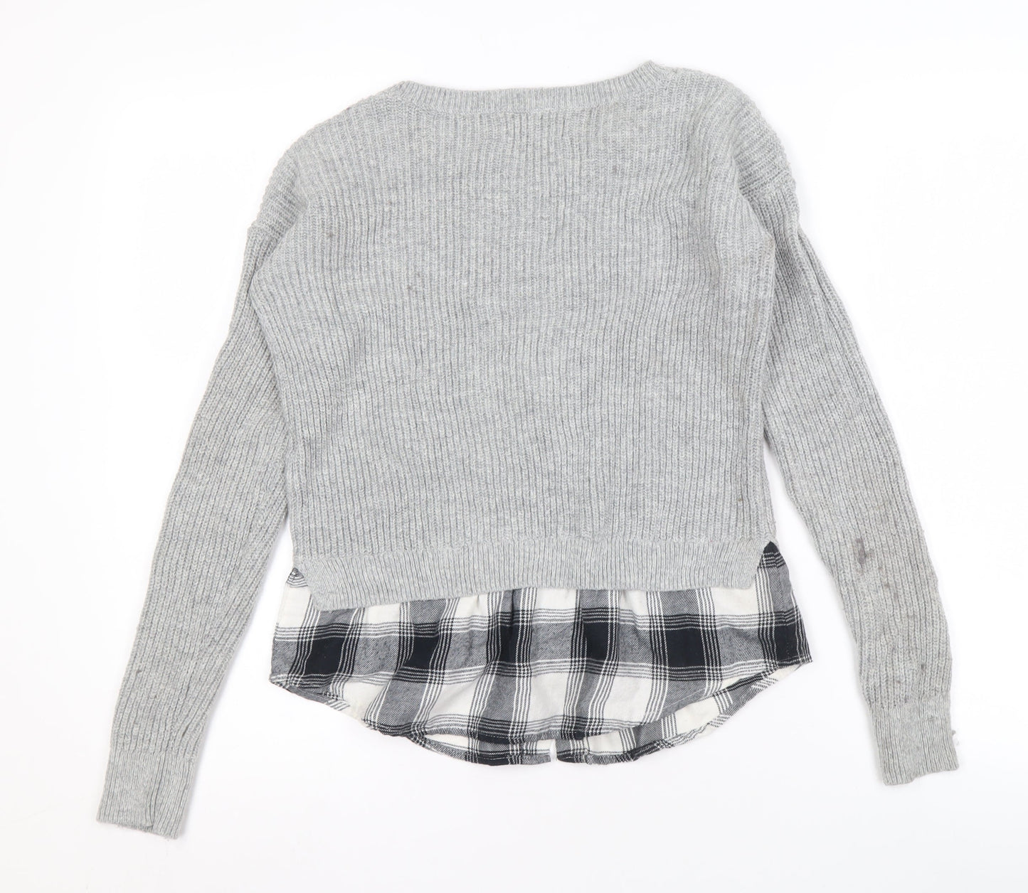 Hollister Women's Grey XS Wool Blend Pullover Jumper