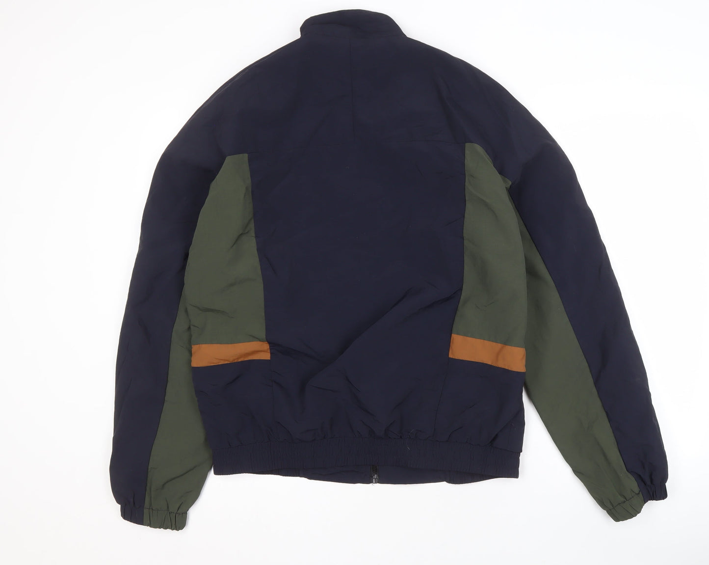 New Look Men's Blue Nylon Jacket, Size S, Stand-Up Collar