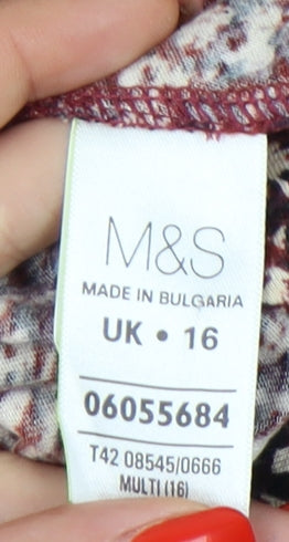Marks and Spencer Women Multicoloured A-Line Dress Size 16