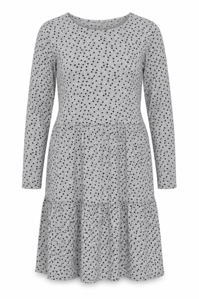 New Look Women's Grey Polka Dot Dress Size 14