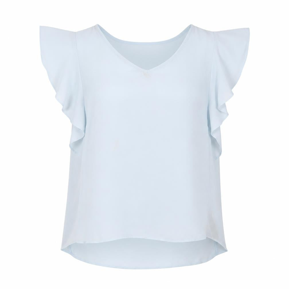 Marks and Spencer Blue Women's Blouse, Size 14, V-Neck, Casual