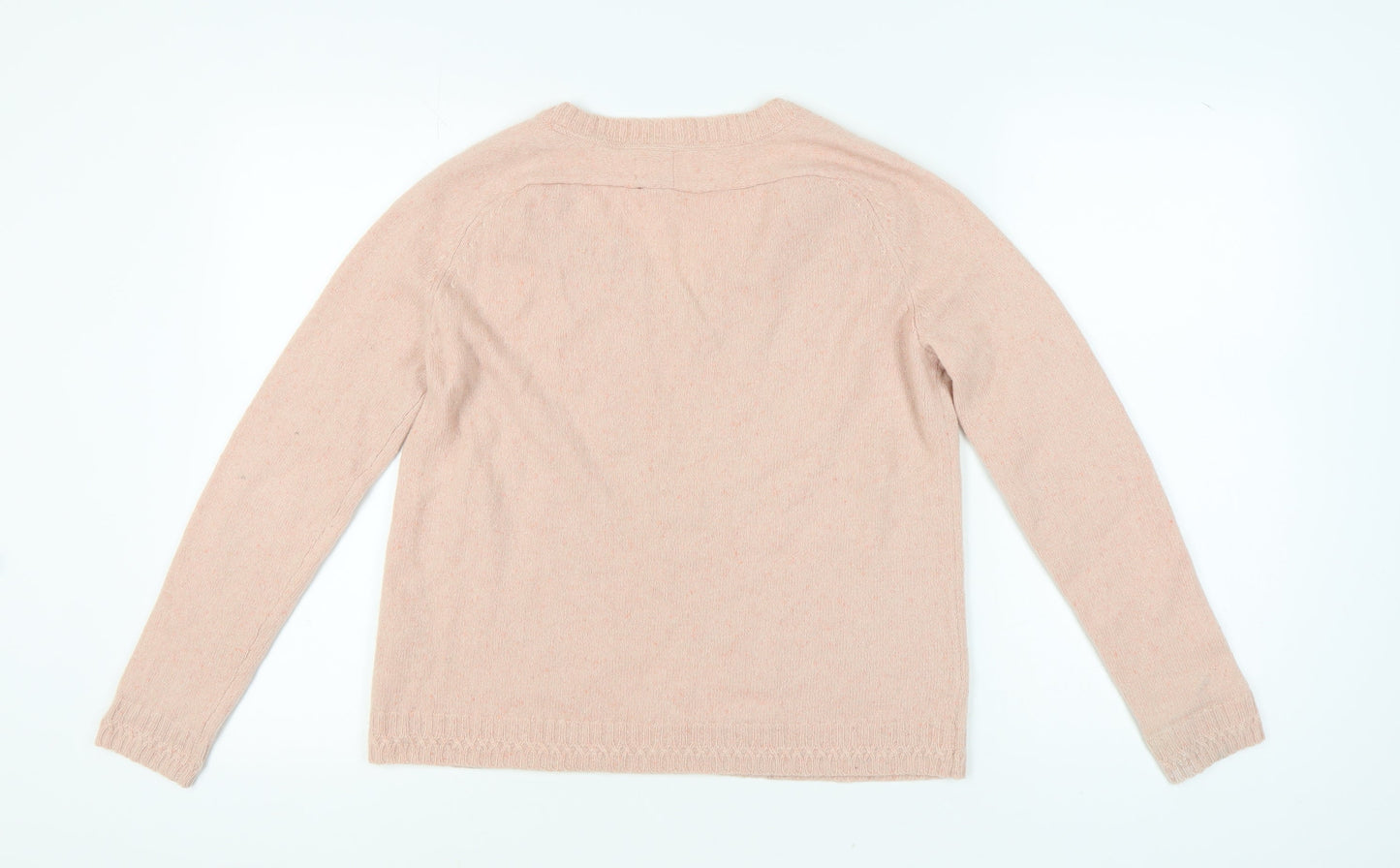 FatFace Women's Pink Cashmere V-Neck Pullover Jumper Size 12