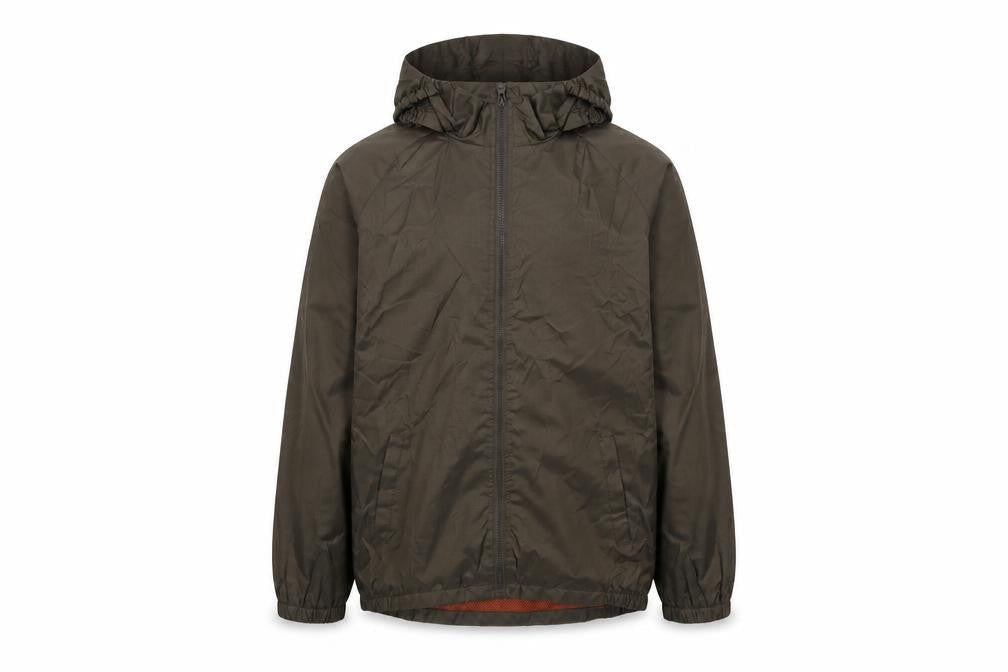 Front view of Gianni Heer boys’ green windbreaker jacket, size 13, years, hooded