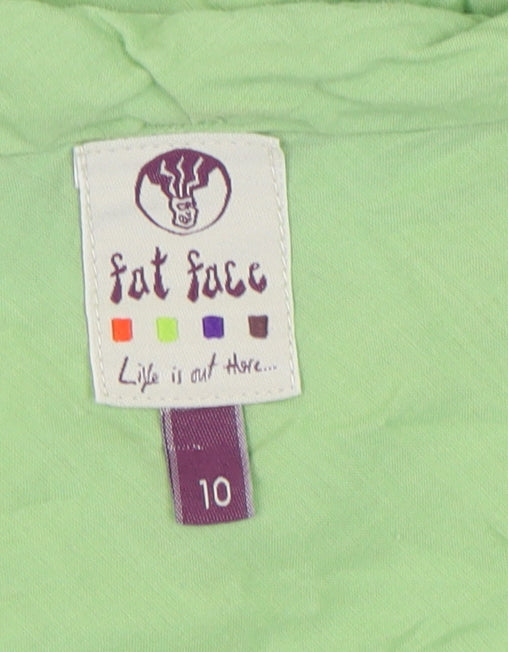 Fat Face Women's Green Cotton T-Shirt Size 10