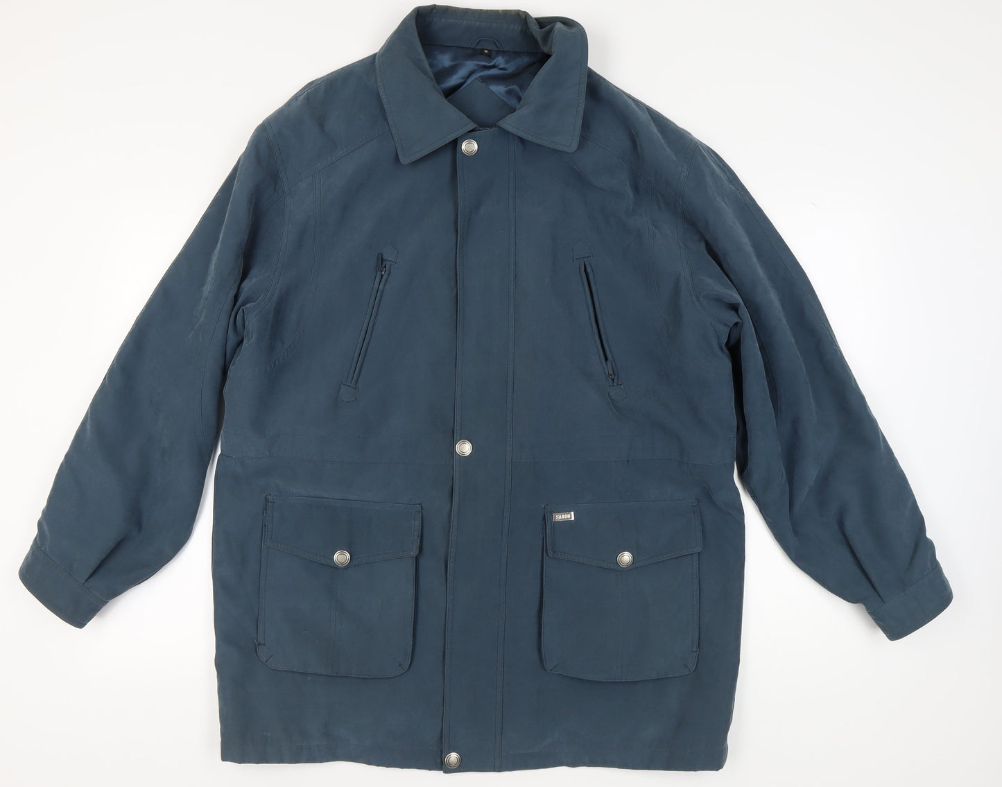 Saxon Men's Blue Basic Jacket M - Mid-Length Casual Wear