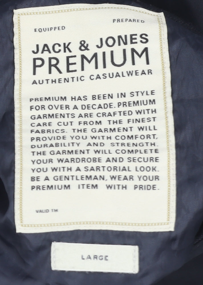 Jack & Jones Men's Blue Bomber Jacket L