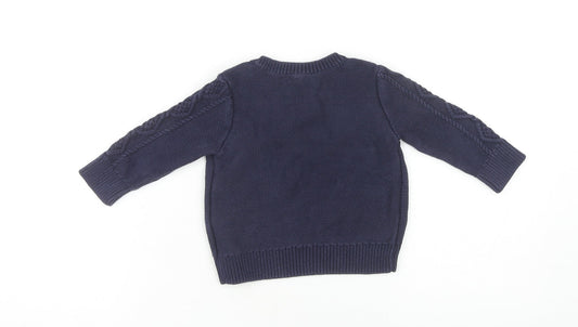 babyGap Unisex Blue Cotton Pullover Jumper 12-18 Months