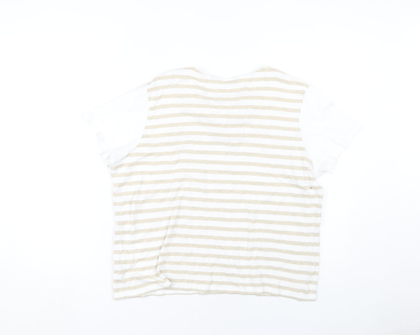 Isle Essentials Women's Beige Stripe T-Shirt Size L