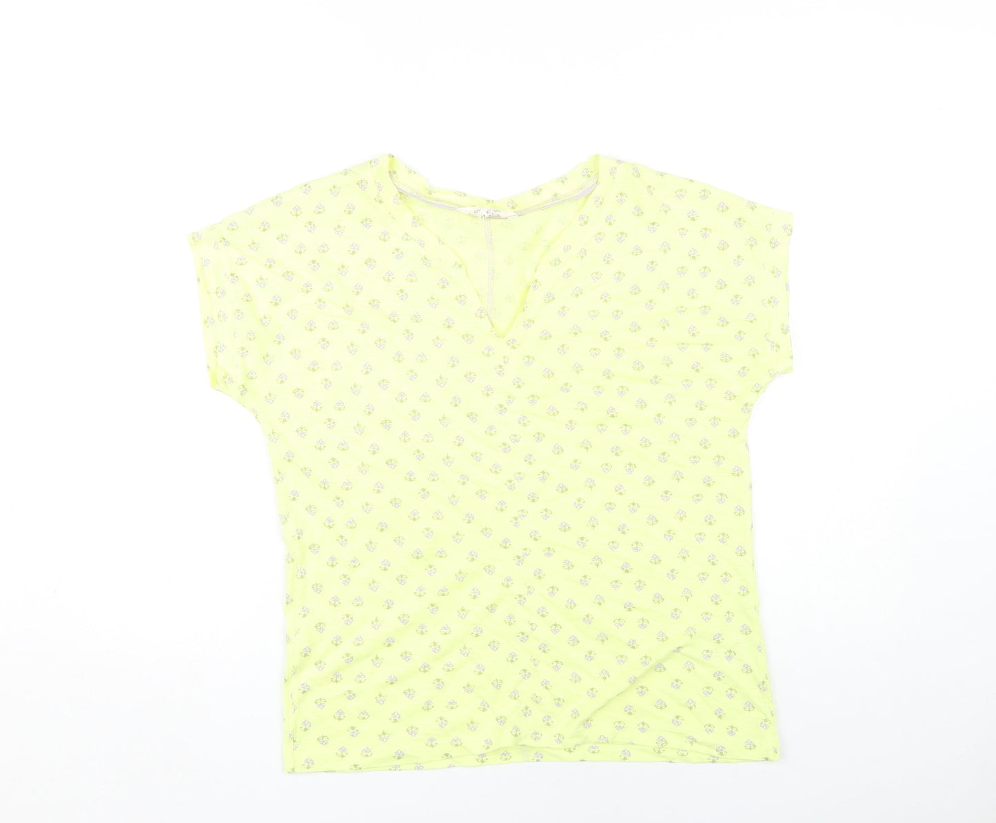 White Stuff Women's Yellow Floral T-Shirt, Size 12